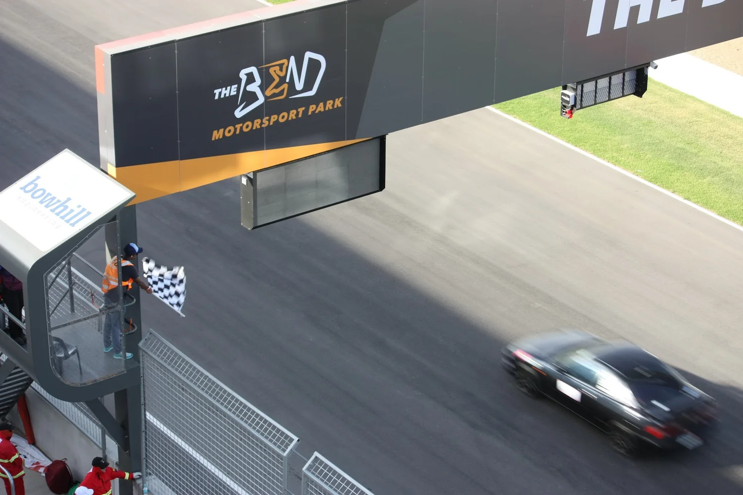 Chequered flag at The Bend Motorsport Park